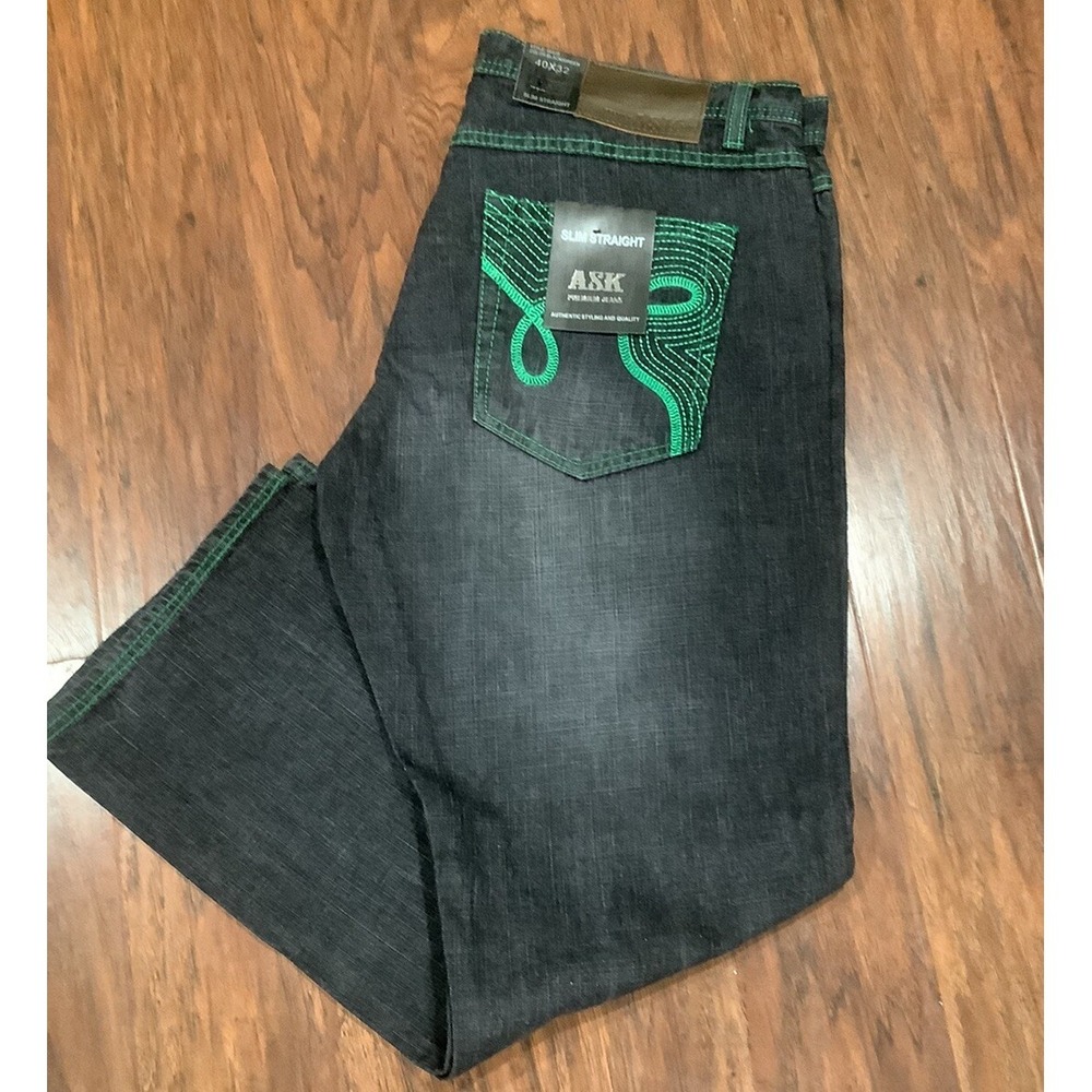 Ask Premium Jeans   Y2K /Vintage 40 x32 Embroidered Jeans